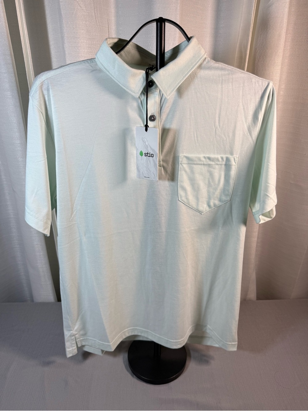Stio Men’s Light Mint Polo Shirt with Chest Pocket